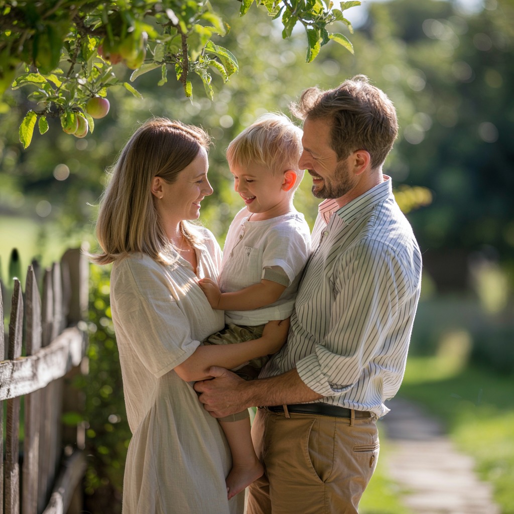 Gezinsfotoshoot in natuurlijke omgeving